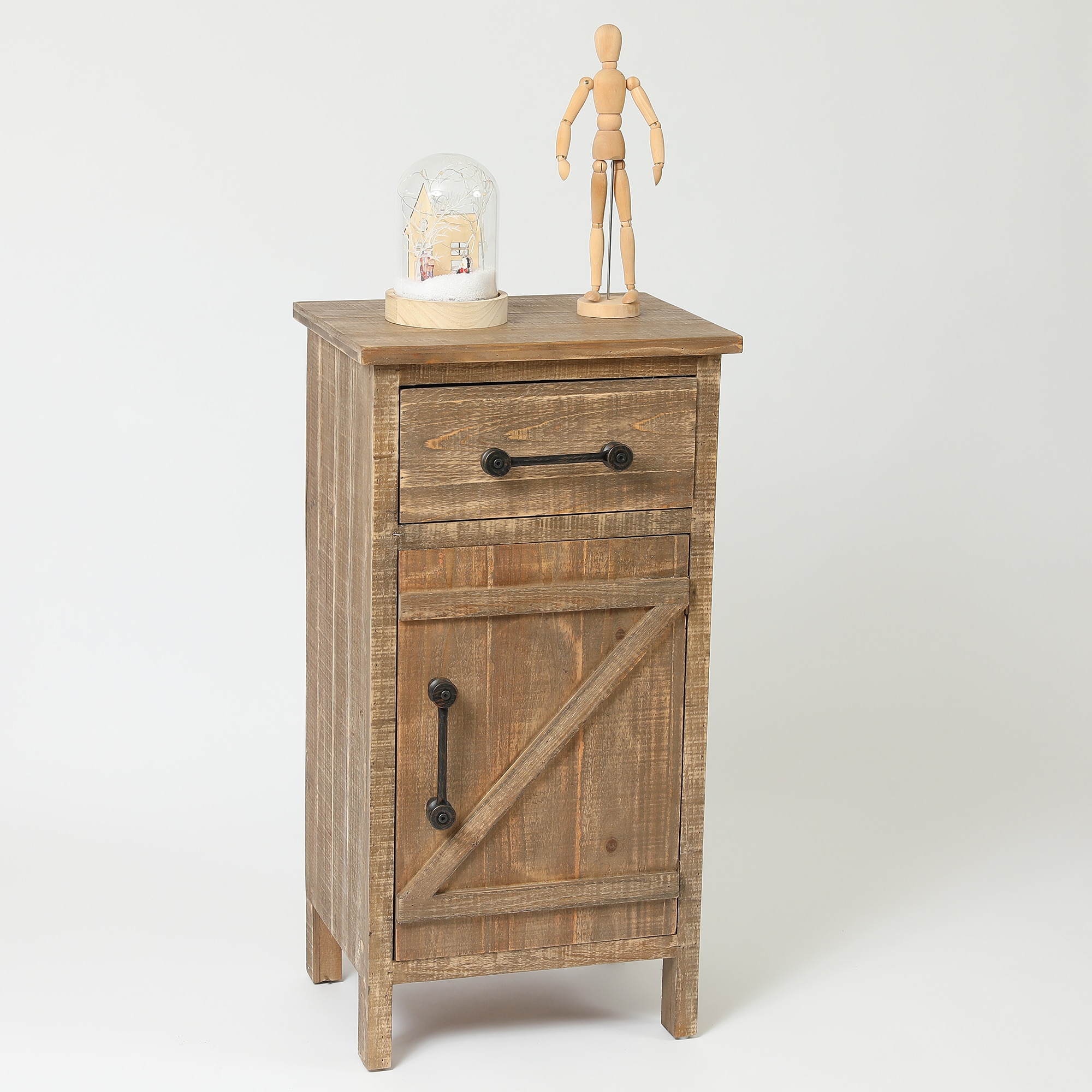 Shop Brown Wood Distressed Small Rustic Console Cabinet On Sale