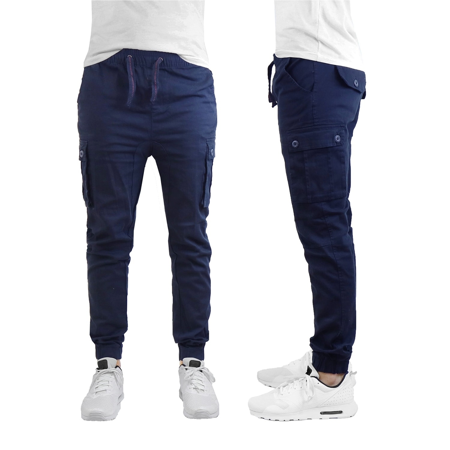 navy blue twill joggers