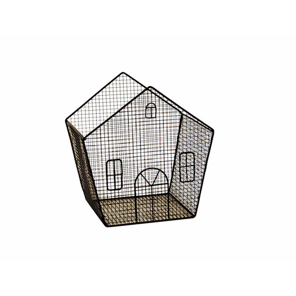 Wald Imports Black Metal 8" Desk Storage Wire House