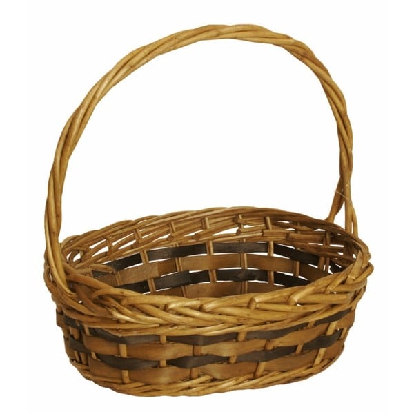 Wald Imports Brown Willow and Woodchip Decorative Storage Basket