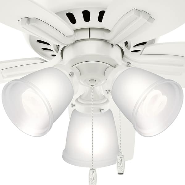 Shop Hunter Fan 42 Newsome Low Profile Fresh White W 5 White