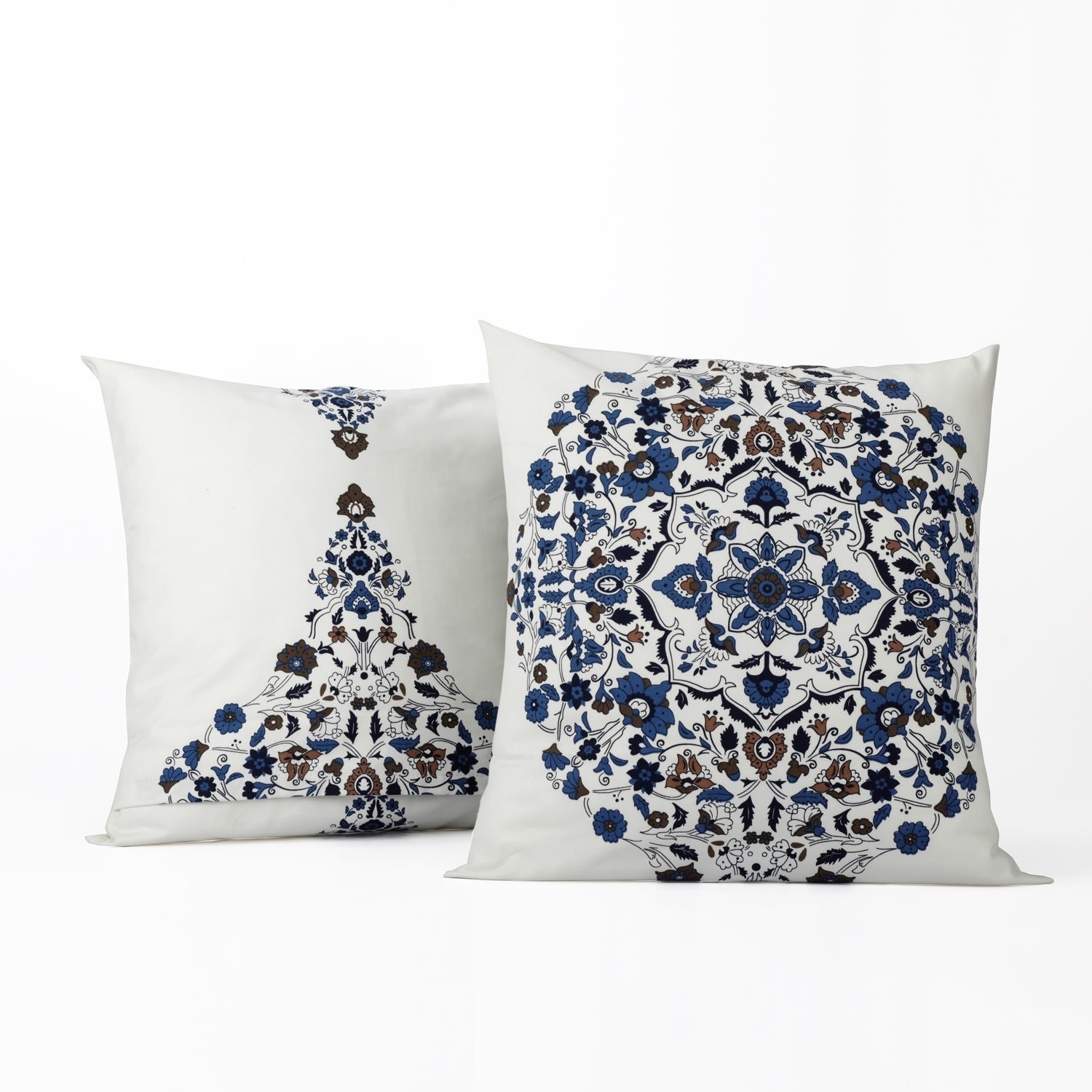 Exclusive Fabrics Kerala Blue Printed Cotton Cushion Cover- PAIR