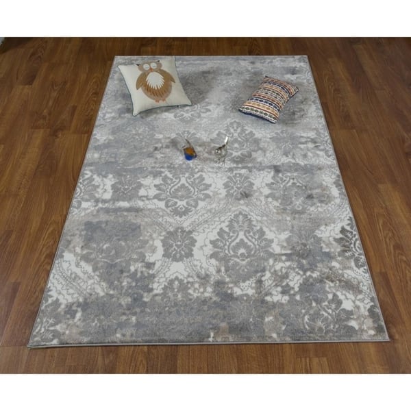 Antep Rugs Bosphorus Collection Autumn Floral Area Rug Gray Cream 7 10 X 10 9 Overstock 19257036