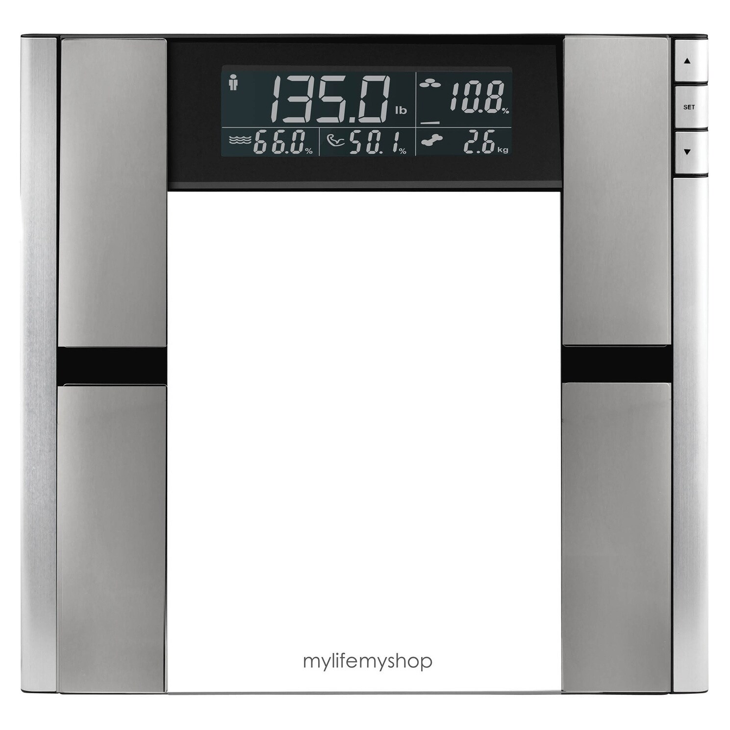 Prominence Home Digital Bathroom Scale for Body Weight, Auto Step-On Design, Ultra Thin - White - Glass