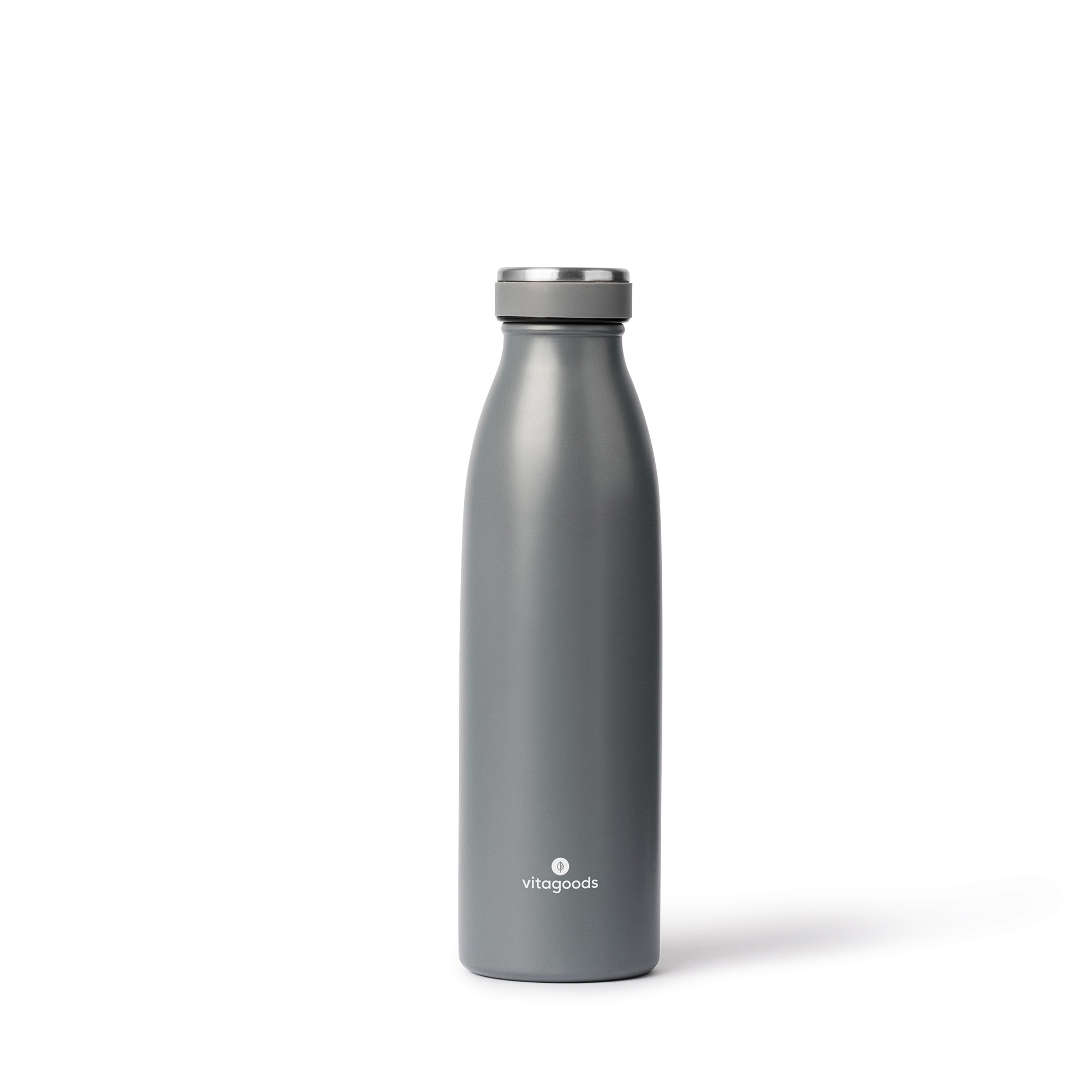 Boz Stainless Steel Water Bottle XL (1 L / 32oz) Wide Mouth, BPA Free, Vacuum Double Wall Insulated (Matte Black)