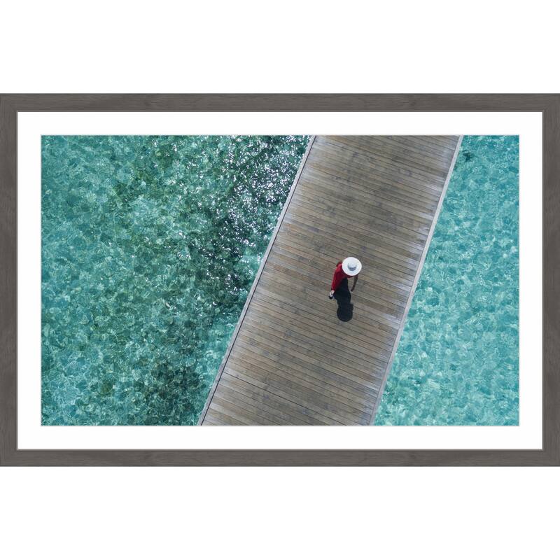 'On the Boardwalk' Framed Painting Print - Multi-Color