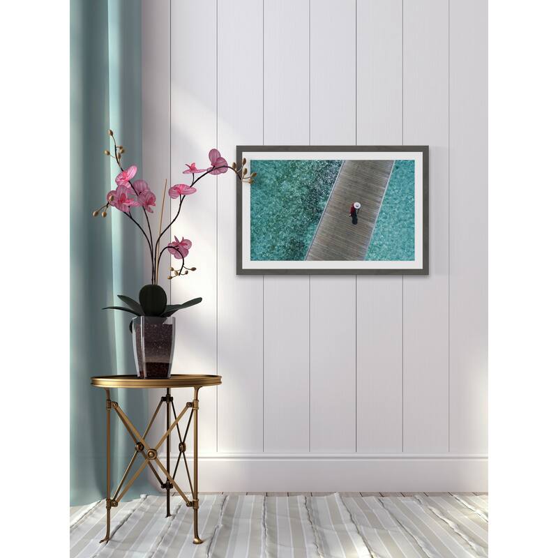 'On the Boardwalk' Framed Painting Print - Multi-Color