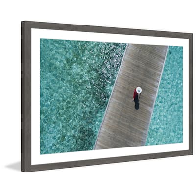 'On the Boardwalk' Framed Painting Print - Multi-Color