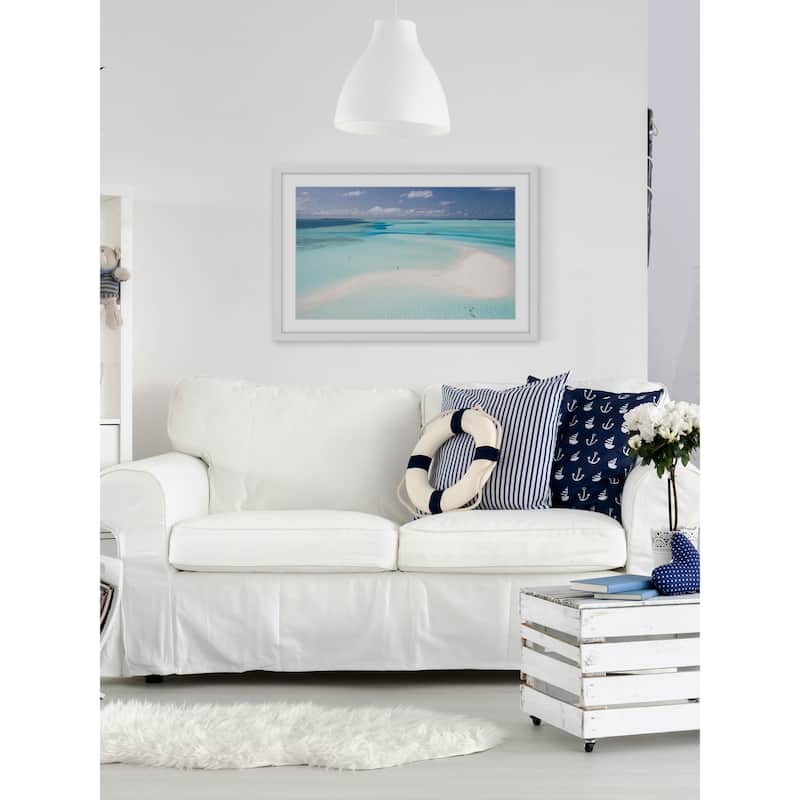 'Clear Blue Sea' Framed Painting Print - Multi-Color