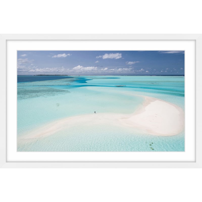 'Clear Blue Sea' Framed Painting Print - Multi-Color