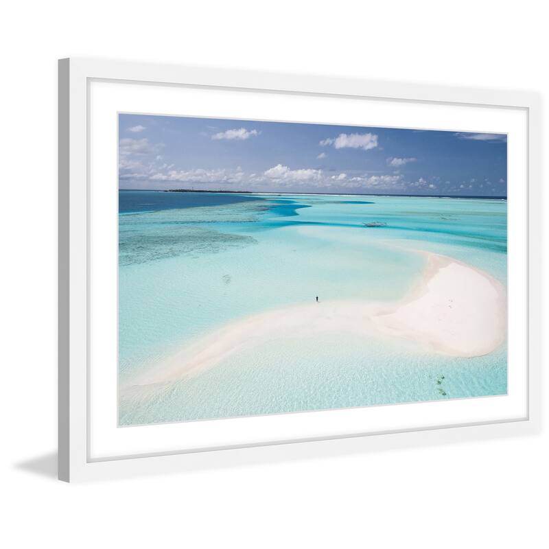 'Clear Blue Sea' Framed Painting Print - Multi-Color