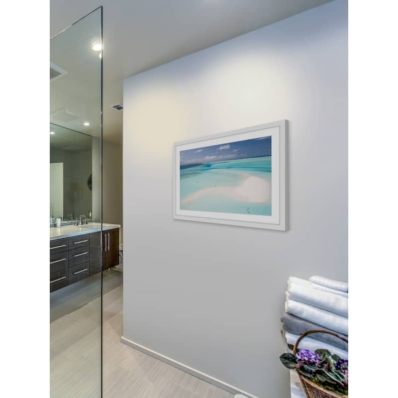 'Clear Blue Sea' Framed Painting Print - Multi-Color