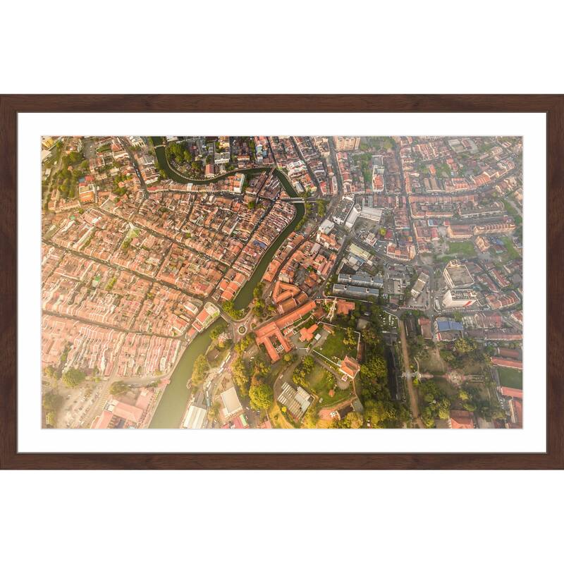 'Arial Neighborhood' Framed Painting Print - Multi-Color