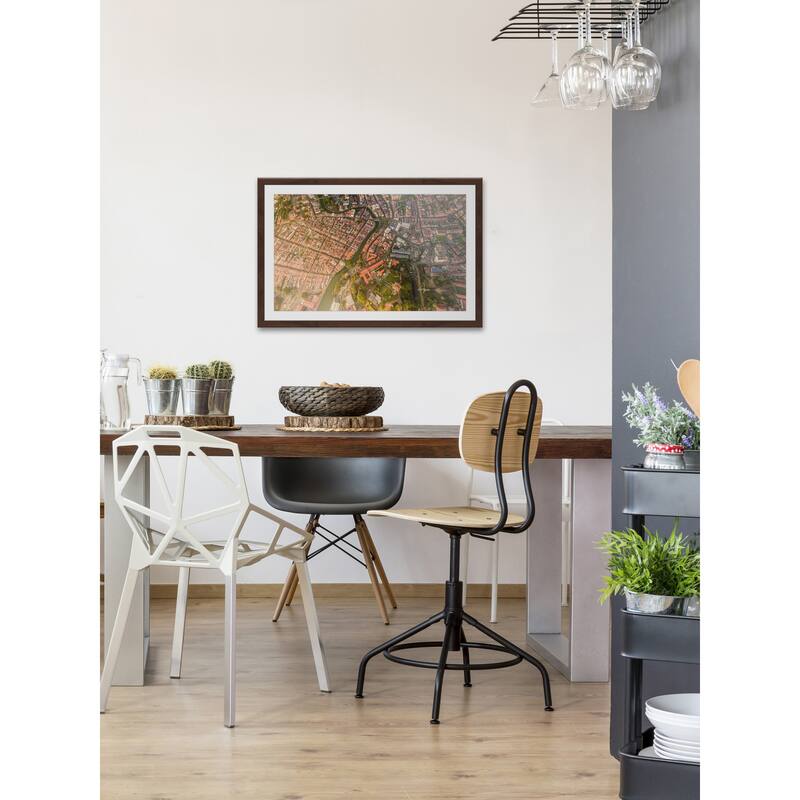 'Arial Neighborhood' Framed Painting Print - Multi-Color