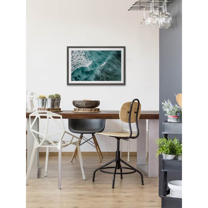 'Ocean Waves' Framed Painting Print - Multi-Color