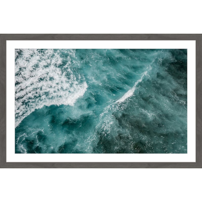 'Ocean Waves' Framed Painting Print - Multi-Color