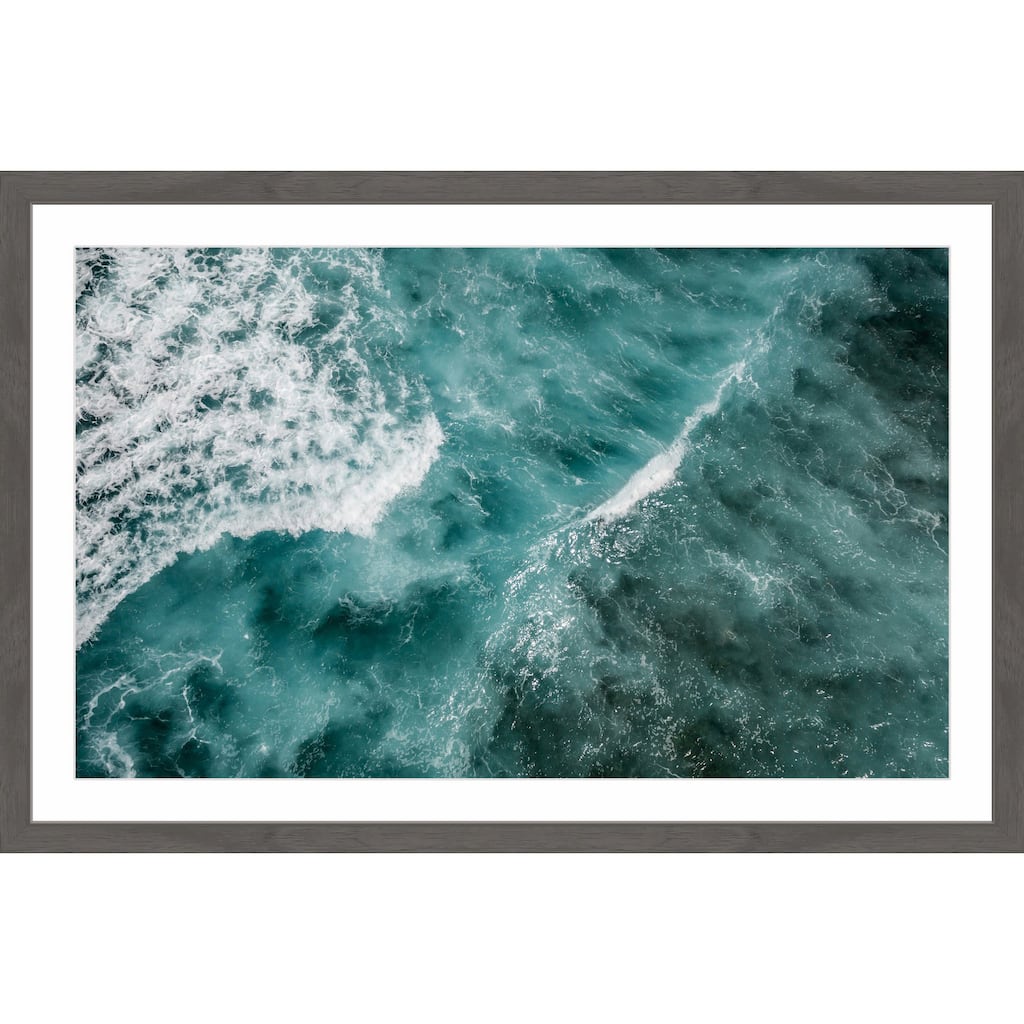 'Ocean Waves' Framed Painting Print - Multi-Color