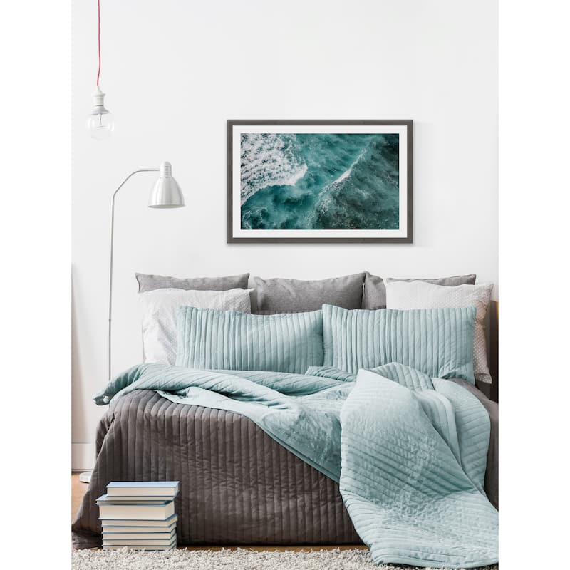 'Ocean Waves' Framed Painting Print - Multi-Color
