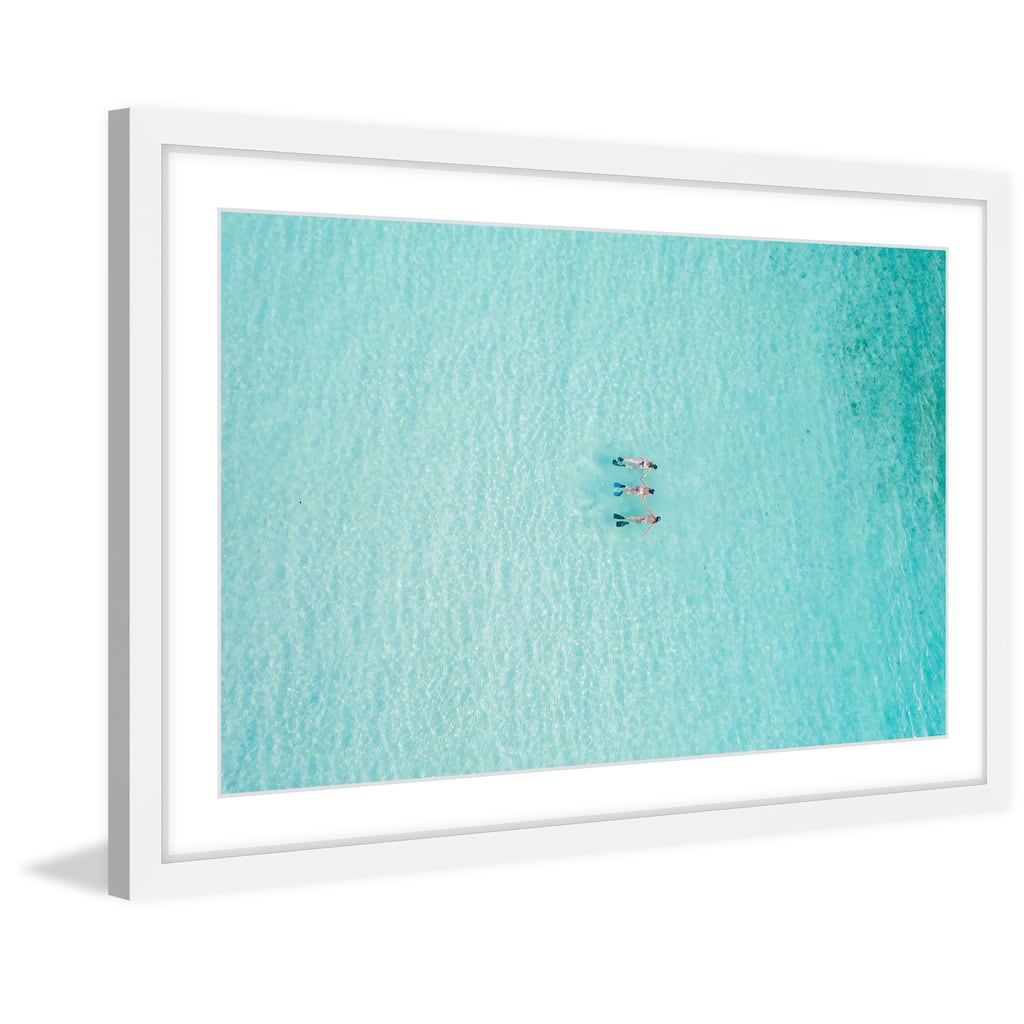 'Aqua Waters' Framed Painting Print - Multi-Color