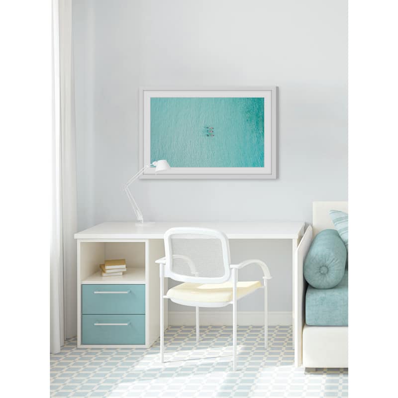 'Aqua Waters' Framed Painting Print - Multi-Color