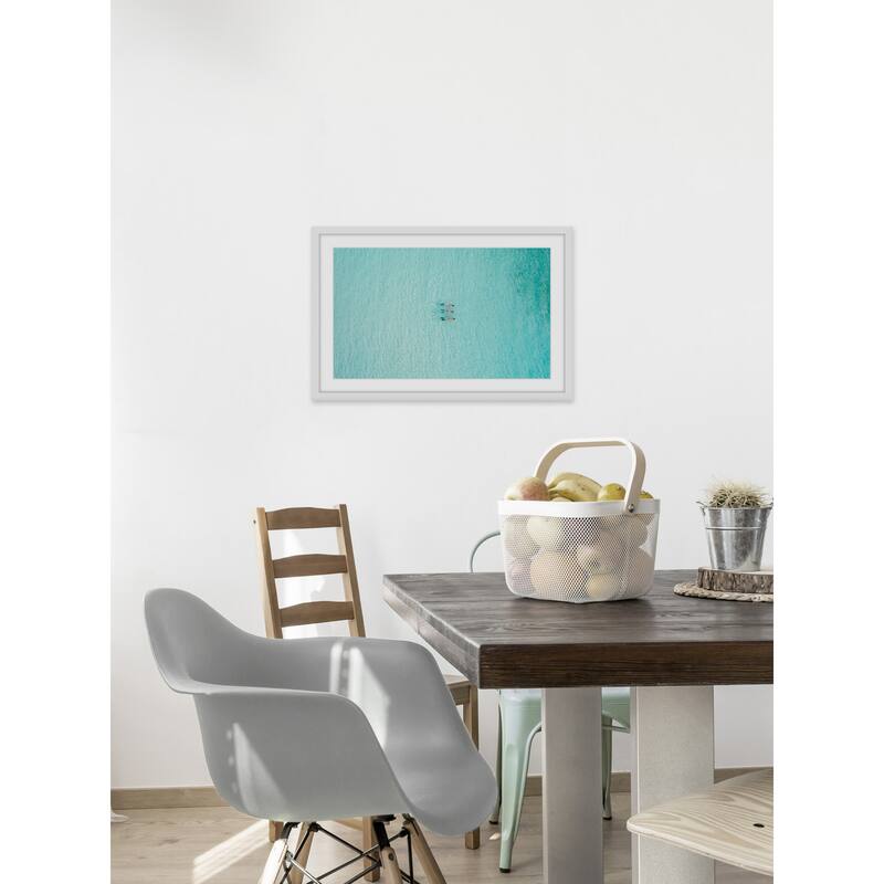 'Aqua Waters' Framed Painting Print - Multi-Color