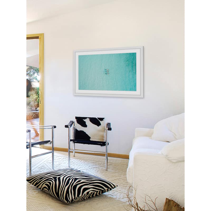 'Aqua Waters' Framed Painting Print - Multi-Color