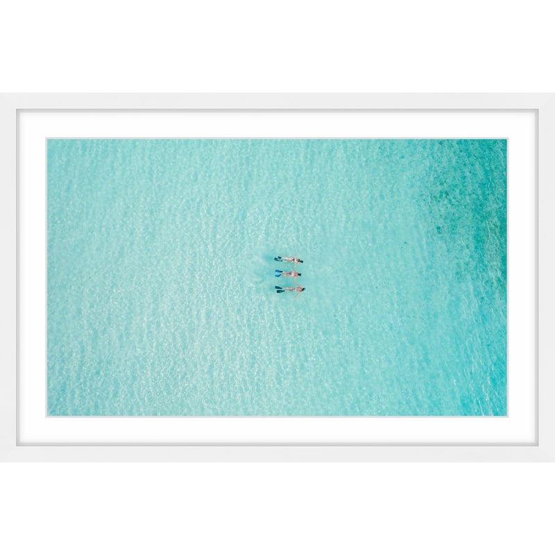 'Aqua Waters' Framed Painting Print - Multi-Color