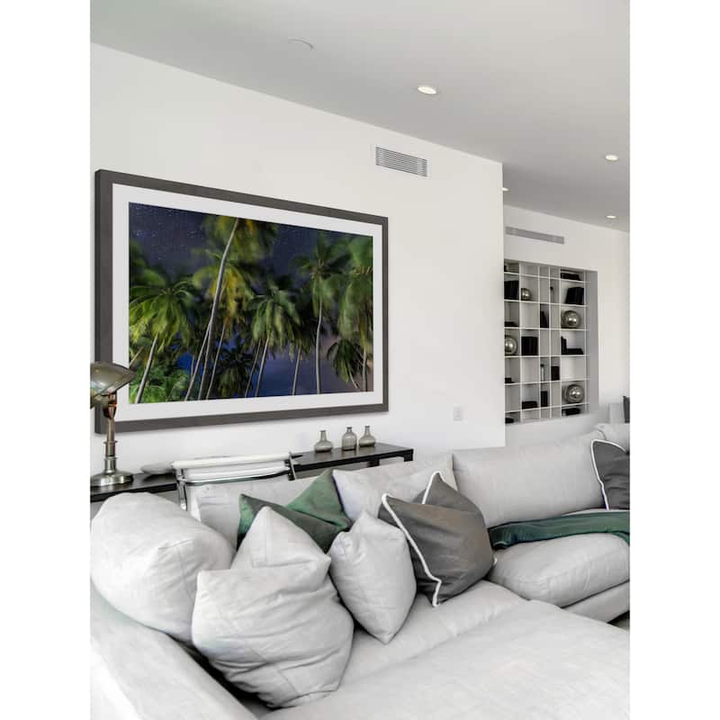 'Palms at Night' Framed Painting Print - Multi-Color