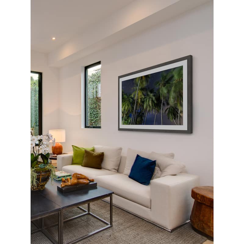'Palms at Night' Framed Painting Print - Multi-Color