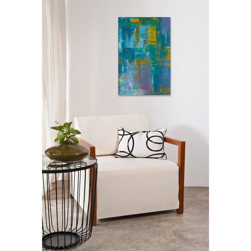 'Blue & Gold' Painting Print on Wrapped Canvas - Multi-Color