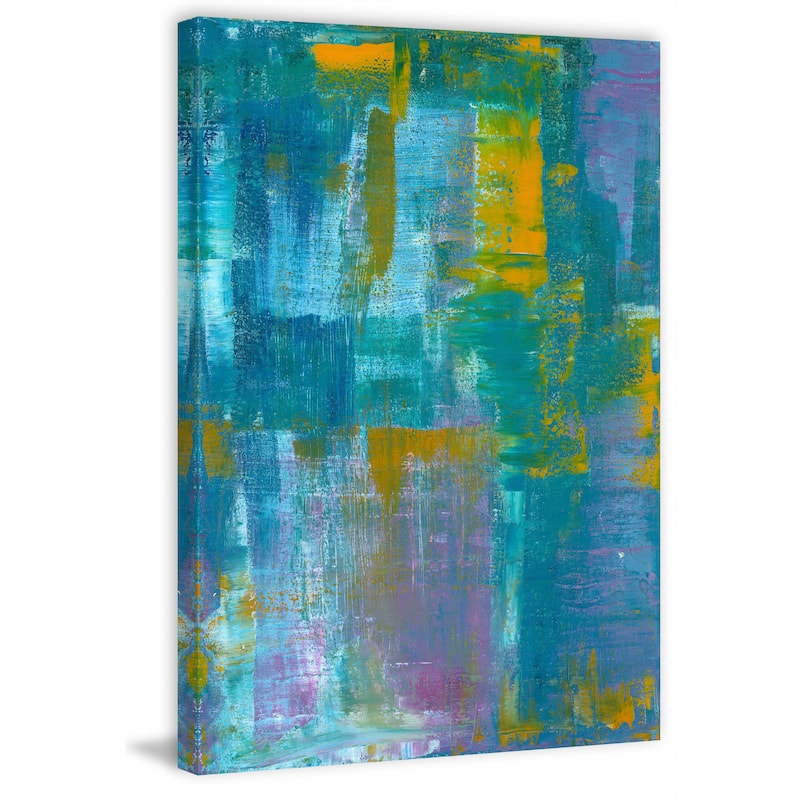 'Blue & Gold' Painting Print on Wrapped Canvas - Multi-Color