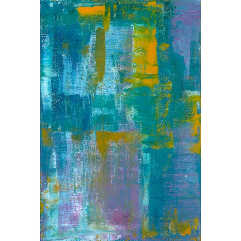 'Blue & Gold' Painting Print on Wrapped Canvas - Multi-Color