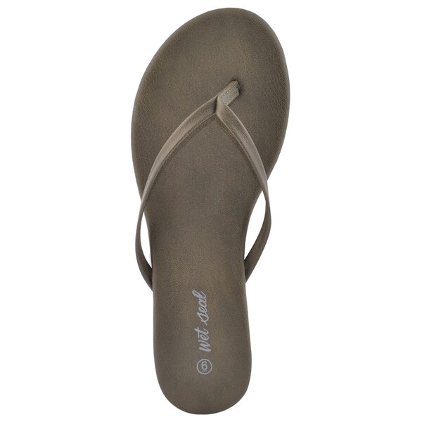 faux leather thong sandals