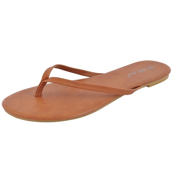 cognac flip flops