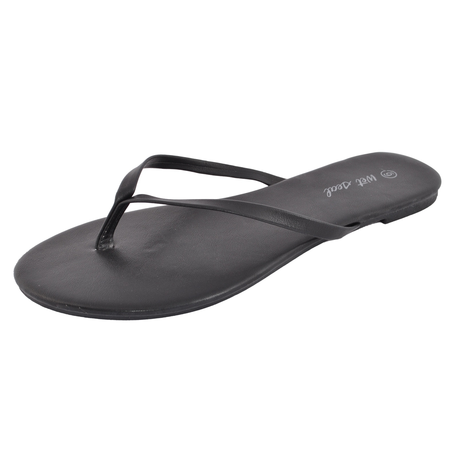 faux leather thong sandals