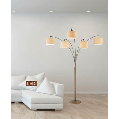 Artiva Lucianna 83" Antique Bronze 5-Arch LED Floor Lamp W/Dimmer