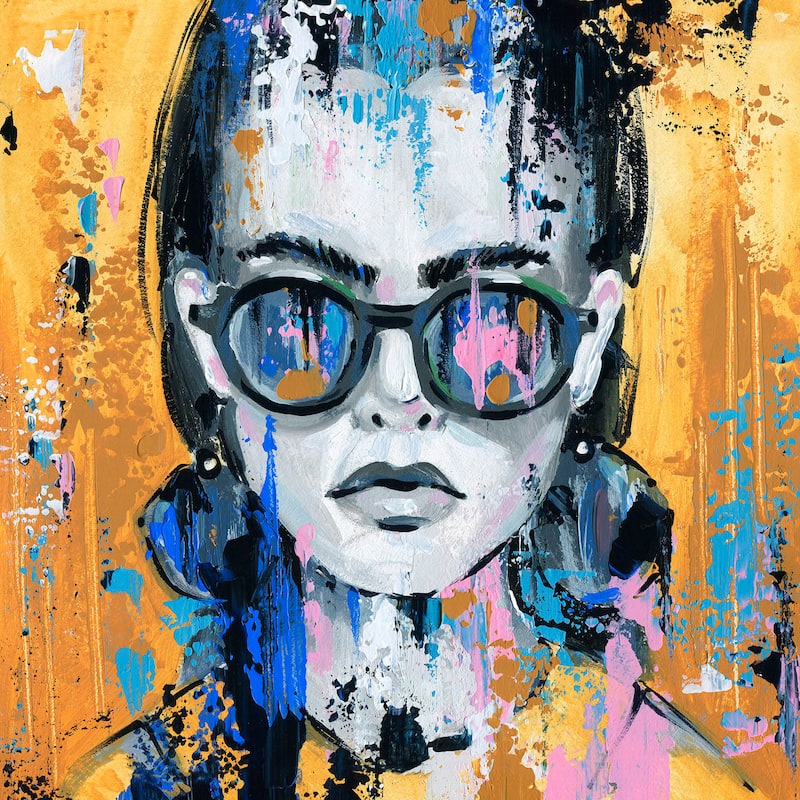 'Serious Chic' Painting Print on Wrapped Canvas - Multi-Color