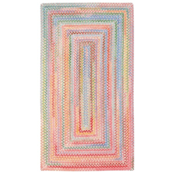 Cutting Garden Pink Concentric Rectangle Braided Rugs 3 X Concentric Rectangle Braided Rugs