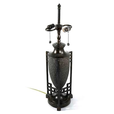 31 H in. Fieldstone 2 Light Metal Lamp Base