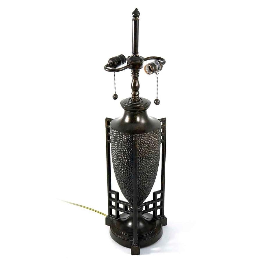 31 H in. Fieldstone 2 Light Metal Lamp Base