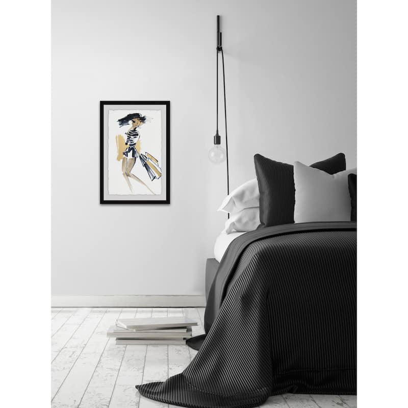 'Shopping Luxe' Framed Painting Print - Multi-Color
