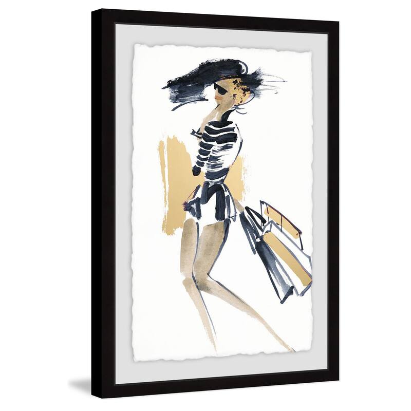 'Shopping Luxe' Framed Painting Print - Multi-Color