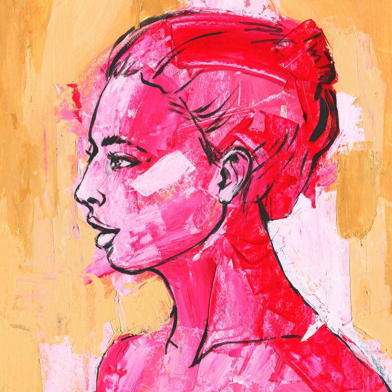 'Fuschia Glow' Painting Print on Wrapped Canvas - Multi-Color