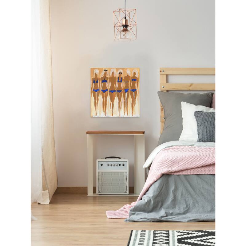 'Tiny Blue Bikinis' Painting Print on Wrapped Canvas - Multi-Color