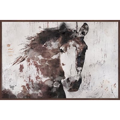Marmont Hill - Handmade Gorgeous Horse Floater Framed Print on Canvas