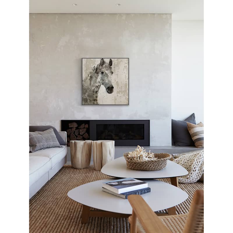 'Glaeta Horse' Floater Framed Painting Print on Canvas