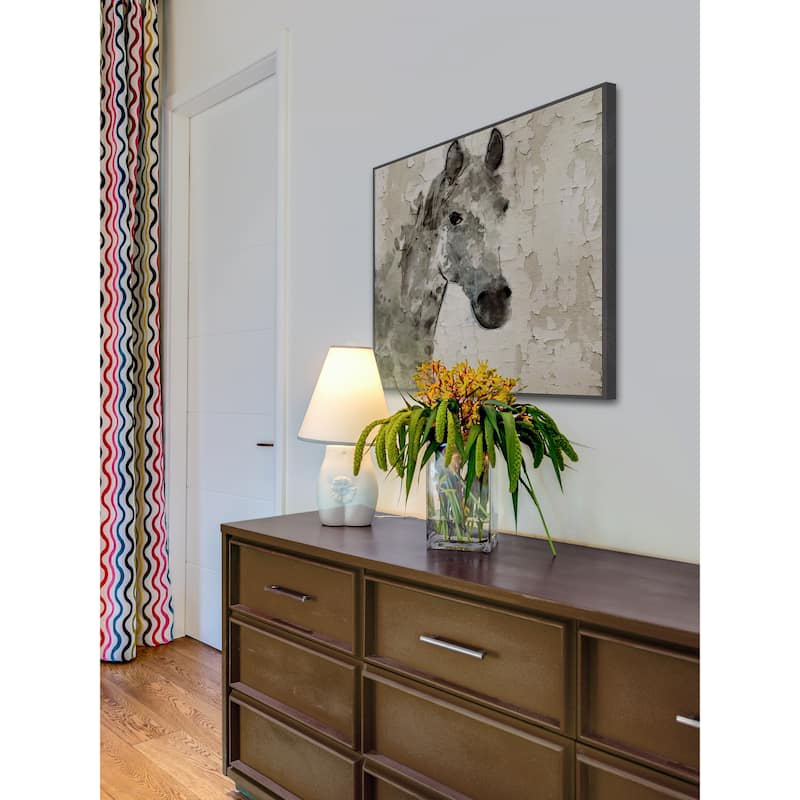 'Glaeta Horse' Floater Framed Painting Print on Canvas