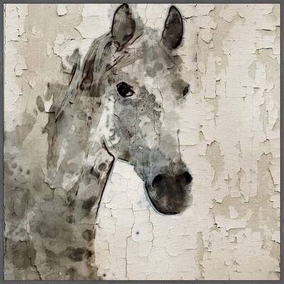 'Glaeta Horse' Floater Framed Painting Print on Canvas