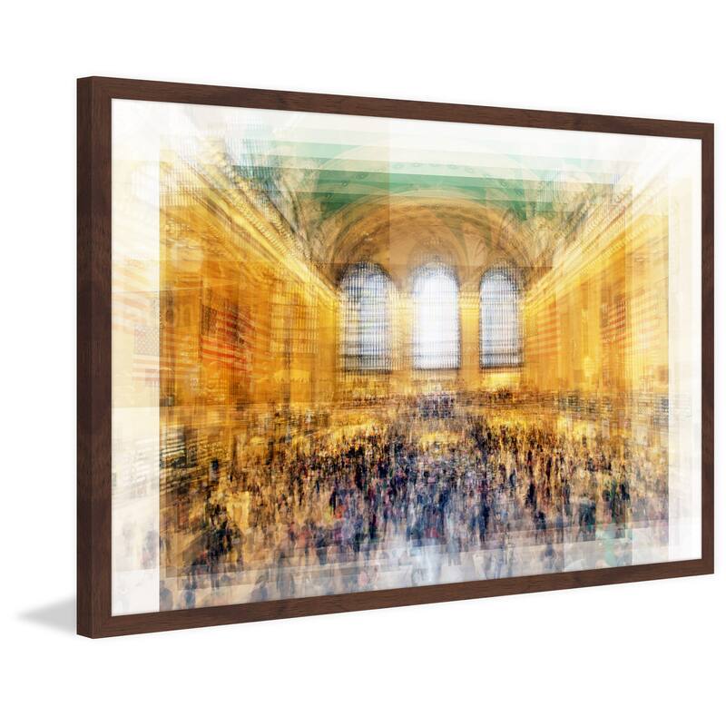 'Central Station New York' Framed Painting Print - Multi-Color