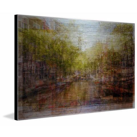 Marmont Hill - Handmade Amsterdam Channels Painting Print on Brushed Aluminum